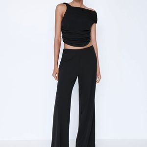 Zara asymmetrical top wide leg bottom
